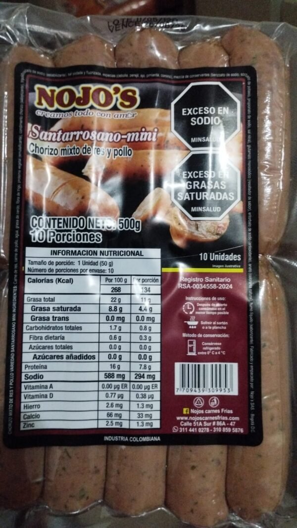 CHORIZO SANTARROSANO X500 (10UND)