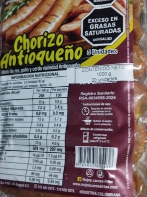 CHORIZO ANTIOQUEÑO 20 UNDS X50GR