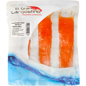 Empaque de filete de salmón crudo congelado El Gran Langostino, 450 g